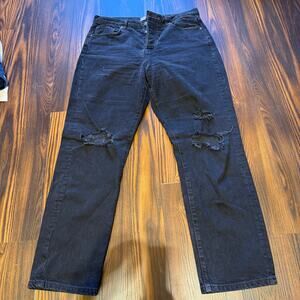 We the Free Free People Button Fly High Rise Distressed Stretch Jeans Size 29